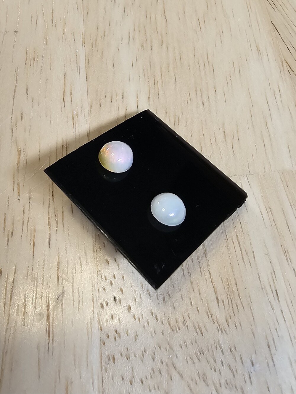 Genuine Opal Stud Earrings - Picture 2 of 5